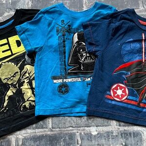 Three Disney Store Star Wars shirts size 3T